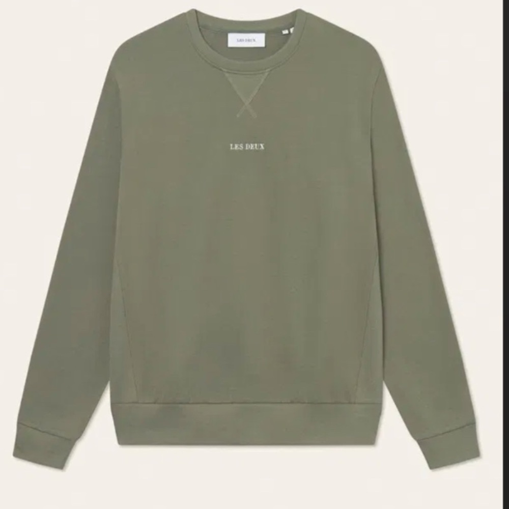 LEX DEUX Men's Khaki Crewneck Sweater